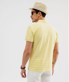 polo manches courtes a rayures texturees homme jaune standard polosG427701_3