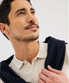 polo manches courtes a rayures texturees homme beige polosG428001_2