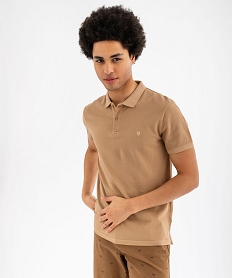 GEMO Polo à manches courtes en maille piquée homme beige standard