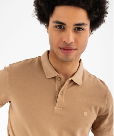 polo a manches courtes en maille piquee homme beige standard polosG428501_2