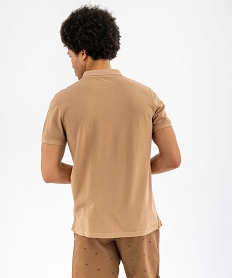 polo a manches courtes en maille piquee homme beige standard polosG428501_3