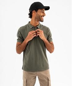 GEMO Polo à manches courtes en maille piquée homme kaki standard