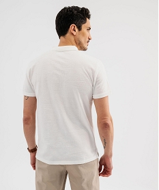 polo manches courtes a motifs textures homme blanc standard polosG428901_3