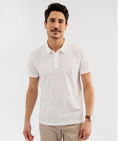 polo manches courtes a motifs textures homme blanc standard polosG428901_4