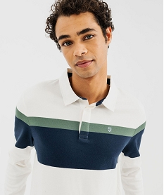 polo a manches longues tricolore avec col chemise homme beige polosG429301_2