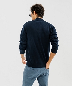 gilet zippe en coton avec col montant homme bleu giletsG429401_3