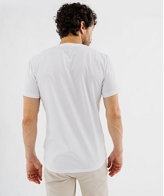 tee-shirt manches courtes en coton imprime homme blanc vif tee-shirtsG432001_3