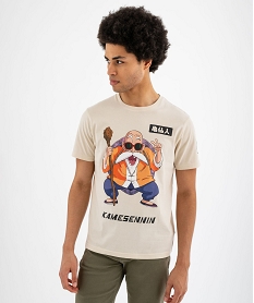 tee-shirt manches courtes avec motif manga homme - dragon ball z beige standard tee-shirtsG432701_4