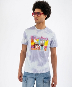 tee-shirt manches courtes tie-and-dye a motif homme - rick morty violet tee-shirtsG433501_4