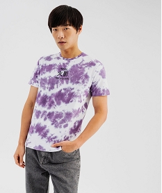 tee-shirt a manches courtes tie-and-dye imprime homme - naruto shippuden violet tee-shirtsG433601_2