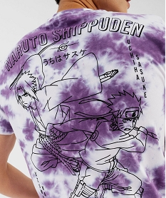tee-shirt a manches courtes tie-and-dye imprime homme - naruto shippuden violet tee-shirtsG433601_4