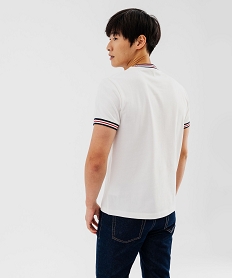 tee-shirt manches courtes avec finitions tricolores homme blanc standard tee-shirtsG433901_3