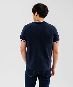 tee-shirt manches courtes avec finitions tricolores homme bleu tee-shirtsG434001_3
