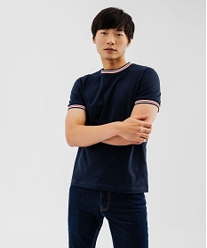 tee-shirt manches courtes avec finitions tricolores homme bleu tee-shirtsG434001_4