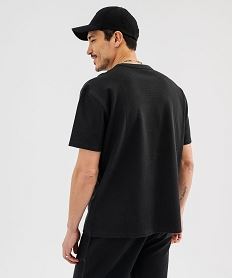 tee-shirt manches courtes en maille gaufree homme noir standard tee-shirtsG435901_3