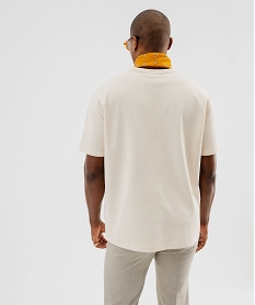 tee-shirt manches courtes en maille gaufree homme beige standard tee-shirtsG436001_3