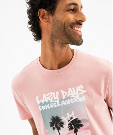 tee-shirt manches courtes avec motif exotique homme rose standard tee-shirtsG436801_4