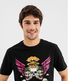 tee-shirt manches courtes avec motif rock homme noir standard tee-shirtsG436901_2