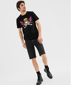 tee-shirt manches courtes avec motif rock homme noir standard tee-shirtsG436901_4