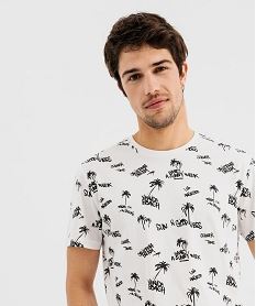 tee-shirt manches courtes imprime all over homme blanc standard tee-shirtsG437001_2