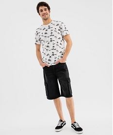 tee-shirt manches courtes imprime all over homme blanc standard tee-shirtsG437001_4