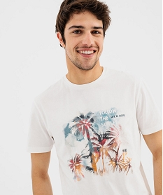 tee-shirt manches courtes motif palmiers homme blanc standard tee-shirtsG437201_2