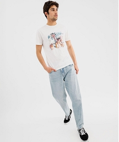 tee-shirt manches courtes motif palmiers homme blanc standard tee-shirtsG437201_4