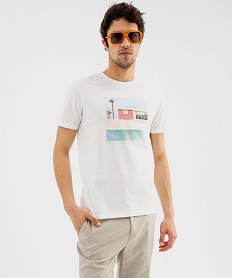 tee-shirt manches courtes avec motif estival homme blanc standard tee-shirtsG437301_2