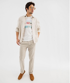 tee-shirt manches courtes avec motif estival homme blanc standard tee-shirtsG437301_4