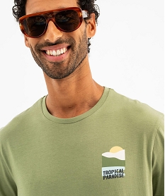 tee-shirt manches courtes avec motif poitrine homme vert standard tee-shirtsG437501_2