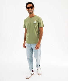 tee-shirt manches courtes avec motif poitrine homme vert standard tee-shirtsG437501_4