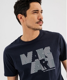 tee-shirt manches courtes avec inscription graphique homme bleu standard tee-shirtsG437601_2