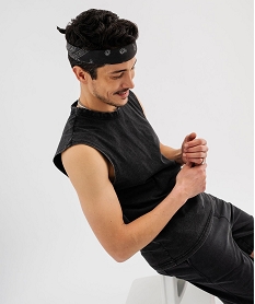 GEMO Débardeur à col rond style vintage homme noir standard