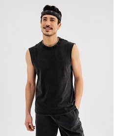 debardeur a col rond style vintage homme noir standard tee-shirtsG438301_2