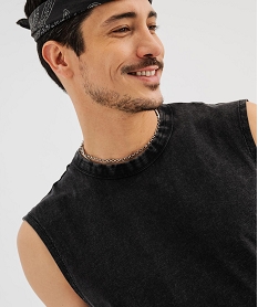 debardeur a col rond style vintage homme noir standard tee-shirtsG438301_4