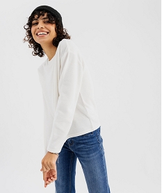 sweat en maille duveteuse femme blanc chine sweatsG439701_4