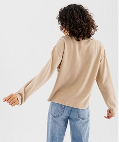 sweat en maille duveteuse femme marron standard sweatsG439801_3