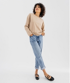 sweat en maille duveteuse femme marron standard sweatsG439801_4