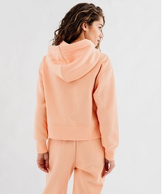 sweat a capuche coupe courte femme orange standard sweatsG440201_3