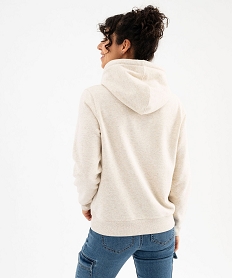 sweat a capuche en molleton doux femme beige sweatsG440301_3