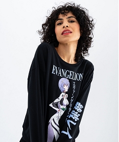 sweat en molleton imprime femme - neon genesis evangelion noir standard sweatsG440601_2