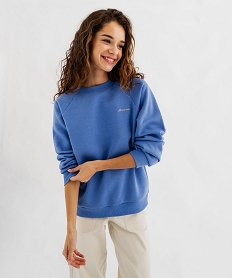 sweat molletonne ample avec broderie scintillante femme bleu standard sweatsG440701_2