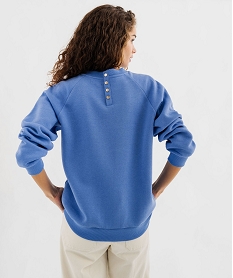 sweat molletonne ample avec broderie scintillante femme bleu standard sweatsG440701_3
