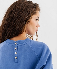 sweat molletonne ample avec broderie scintillante femme bleu standard sweatsG440701_4