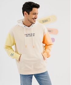 sweat a capuche adulte multicolores avec message amour mixte - gemo x maeva beige standard sweatsG441401_2