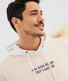 sweat a capuche adulte multicolores avec message amour mixte - gemo x maeva beige standard sweatsG441401_3