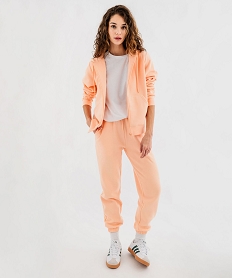 sweat zippe a capuche femme orange standard sweatsG441901_4