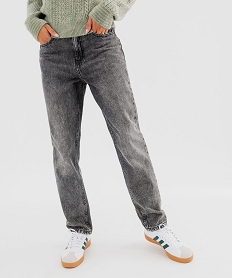GEMO Jean boyfriend taille normale avec ceinture fine femme gris standard