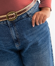 jean droit a taille haute avec ceinture fantaisie femme grande taille bleu standardG443401_2