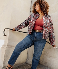 jean droit a taille haute avec ceinture fantaisie femme grande taille bleu standardG443401_4